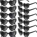 Flutesan 12 Pair Heart Sunglasses Bulk Bachelorette Sunglasses Heart Shaped Eyeglasses Party Favor for Women (Black)