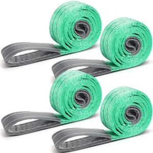 4 Pcs Lift Sling Straps Heavy Duty Web Slings Straps Polyester Nylon for Hoist Car Outdoor Using (2'' x 6', 8900lb)