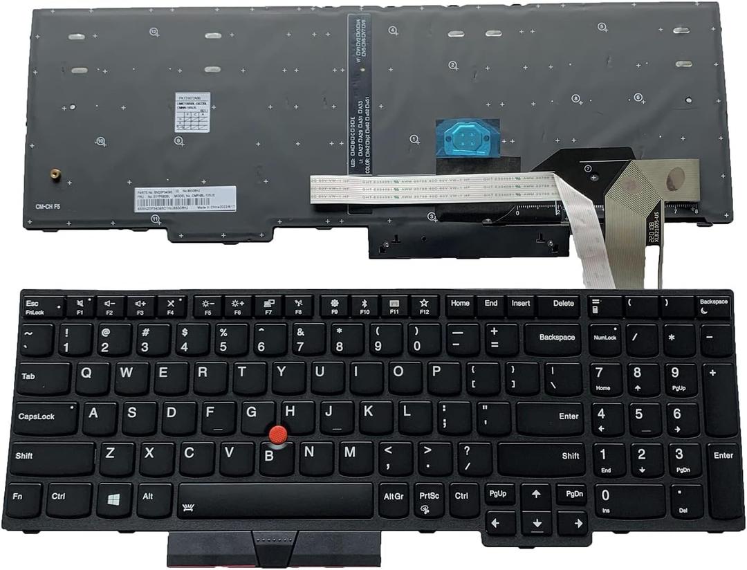Laptop Replacement US Layout with backlight Keyboard For Lenovo ThinkPad E580 E585 L580 E590 E595 L590 T590 P15S P52 P72 P53 P73 P53 P52 T15(Not Fit P52s)SN5372BL PK131671B00 01YP760 01YP680