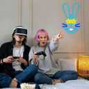 Anime Cartoon Bonnie Rabbit Neon Signs for Wall Decor,Dimmable Cartoon Bunny Neon Light,USB Powered Game Sign for Bedroom Gaming Room Man Cave Bar Birthday Gifts(10 * 16.1in) (Blue)