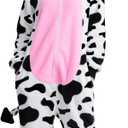 Axolotl Costume Adult Women Animal Onesie Pajamas Halloween Party Dress Up (Medium, Cow)