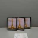 Framed Paris Wall Art Set of 3-5 1/4 x 7 1/4 Inch Black White Eiffel Tower Pictures for Bedroom & Living Room Decor | Modern Trendy Parisian Themed Decor