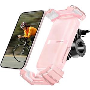 Bicycle Phone Holder,Motorcycle Handlebar Phone Mount,1S Quick Lock Release,360Rotation Silicone Wrapped Phone Clamp Stand for E-bike,Scooter ATV Strollers Bike Phone Clip,for 4.7- 6.8"Phones (Pink)