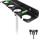 2025 Upgrade Multi Microphone Holder for Mic Stand Storage Organizer for Handheld Dynamic Wired and Wireless Mics Wall Mount or Rubber Padding to 5/8"-27 or 3/8"-16 Threaded - Up to 2 Mics