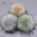Furryvalley Faux Fur Pompom 6pcs DIY Crafts Fluffy Balls for Hat Shoes Scarves with Snap Fastener Removable Knitting Hat Horse Riding Hat Silk Accessories 6 Inch Extra Large(3 Popular Mix Colors)