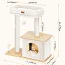Modern Cat Tree for Indoor Cats, Nordic Loft Style, Wooden Cat Tower with Sisal Scratching Posts, Soft Padded Beds & Cozy Condos, Floor-Mounted for Kittens & Adult Cats