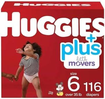 Huggies Plus Diapers, Size 6 (35+ Pounds), 116 Count