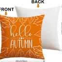 3 x Artscope Fall Decorative Throw Pillow Covers 20x20 Inch Set of 4 Fall Gifts for Home Decor, Buffalo Plaid Autumn Pumpkin Maple Leaves Harvest Decoration Pillow Cases for Home Sofa Couch Decor-Orange A