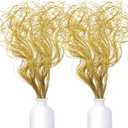 Glitter Curly Ting Ting Branches Christmas Branches Vase Filler Artificial Curly Twigs for Christmas Tree Garland Wreath Decoration, Craft Vases Home Garden Decoration (Gold, 80 Pieces)