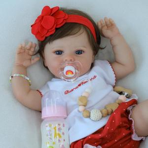 SCOM Lifelike Baby Dolls Girl -18 Inch Reborn Realistic Baby Dolls Silicone Cute Soft Body Doll Real Life Baby Doll Gift for Age 3+