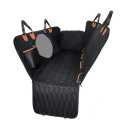 Large Dog Car Seat, Back Seat Extender for Dogs with 3 Mesh Windows, Waterproof Medium Carseat for Dogs with Hard Bottom, Pet Seat Cover for Cars, Trucks and SUVs (Black)