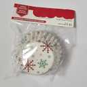 Christmas Snowflake Design Grease Resistant Baking Cups, White, 24 Pack