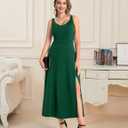 Bbonlinedress Women Fall Wedding Guest Dress Cocktail Formal Slimming Long Elegant for Gowns and Evening Dresses Dark Green M (Green, M)