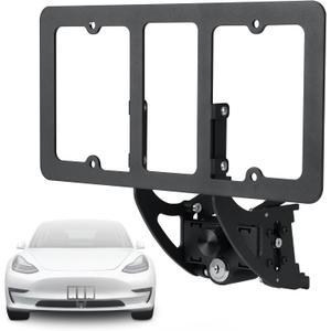 No Drill Front License Plate Holder Fit for 2020-2024 Model Y, 2017-2023 Model 3 with Safety Design, No Adhesives License Frame (Model 3/Y 2017-2024)