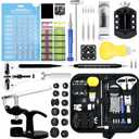 Watch Repair Kit, GLDCAPA Professional Watch Battery Replacement Kit, Watch Repair Tools with Carrying Case, Watch Link Removal Tool Kit, Watch Case Opener, Watch Press Set with 60pcs Watch Battery