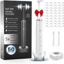 Voraiya Electric Flosser for Teeth 50 Replacement Heads, 3-in-1 Wireless Charging Electric Dental Flosser, Dentist Recommended Reusable Portable Magic Flosser for Travel & Adults (White)