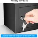 Bonsaii Safe Box with Key Lock, Steel Security Lock Box, 0.23 Cubic Feet, 9.06" W x 6.69" D x 6.69" H, Small Hidden Safe for Cash Jewelry