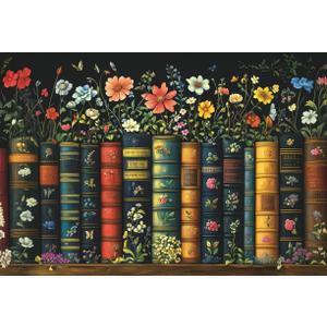 1000 Piece Adult Puzzle, high Difficulty, Tiny,Flowers and Books