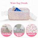 Floral Fanny Pack For Women, Belt Bag Teen Girls Crossbody Bags Christmas Birthday Graduation Gifts For Wife Daughter Sister Lightweight Waist Pack Purse For Travel Park, Pink