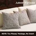 Amor Virisso Floral Throw Pillow Covers 18x18 Set of 2 Couch Pillows for Living Room Farmhouse Vintage Block Print Pillow Covers Decorative Pillow Covers Accent Sofa Pillows, Green/Sand