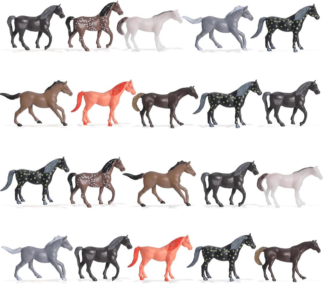 Skylety 20 Pieces Plastic Small Toy Horse Figurines Bulk Mini Horse Figurines Party Favor Decorations Realistic Model Toy for Girls Boys Skylety 20 Pieces Plastic Small Toy Horse Figurines Bulk Mini Horse Figurines Party Favor Decorations Realistic Model Toy for Girls Boys
