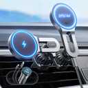 LISEN for Qi2.2 25W MagSafe Car Mount Charger, [Stable & Fast Charging] Magnetic Wireless Car Charger, Car Phone Holder Charger Fits iPhone 17 Pro Max Plus Air 16/15/14/13/12 Series,Pixel 10 Pro XL (Compact/Small, Black)