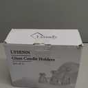 Lysenn Glass Candle Stick Holder Set of 3  Premium Taper Candle Holders for Romantic Ambiance - Candle Sticks Holder Decor for Special Occasions - Green