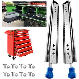 Heavy Duty Locking Drawer Slides 40 Inch, Full Extension Drawer Slides with Lock, 250 lb Load Capacity,Side Mount Ball Bearing Industrial Locking Rail Silver 40"
