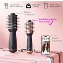 Travel Dual Voltage Hair Dryer Brush, Small Hot Air Brush for European Travel, Compact 2 Inch One Step Blowout and Volumizer Hair Blow Dryer with Oval Design, Rose Gold