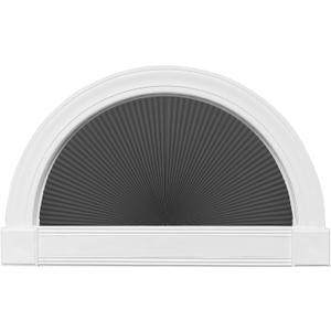 HOMEDEMO Arch Window Shade Blackout Black, 48" X 24", No Drill, Half Moon Cellular Shades, Easy Installation Blinds, Half Circle Semicircular