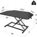 Aconcept 36 inch Black Corner Height Adjustable Standing Desk Converter, One-Click Sit to Stand up Desk Riser, Pre-Assembled for Dual Monitor and Laptop Workstation