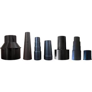 Dust Collection Cone Reducer 4-Inch to 2 1/2-Inch plus 6 Vacuum Hose Adapters Fits 1 1/16 to 1 3/4 inches Includes a Shop Vac Adapter 2 1/2-1 1/4 inch with Plastic Sleeve and 1 Rubber Reducer