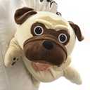 MaoGoLan 21 inch Pug Stuffed Animal Dog Plush Body Pillow for Girls, Beige French Bulldog Stuffy for Kids Christmas Valentine's Day Gift