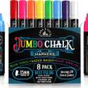 LANA & LUCA Jumbo Liquid Chalk Markers Square Tip - Bold Color Chalk Board Marker for Chalkboards, Windows, Signs, Blackboards - 15mm Tip (8 Pack)
