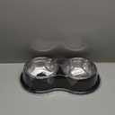 Dog Bowls Large Double Dog Water and Food Bowls Stainless Steel Bowls with Non-Slip Resin Station, Pet Feeder Bowls Food Dish for Small Medium Large Dogs Cats (Large-34oz, 1.Black)