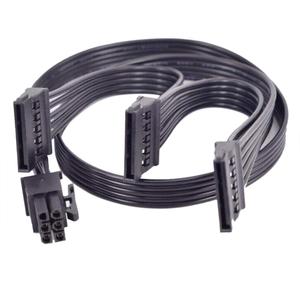GinTai Power Supply Cables Electric wires conductors connection fittings therefor for EVGA 1000 GQ 80+Gold 1000W Modular PSU 6-Pin to 3x SATA & PCI-E Splitter SSD/HDD/Optical Drive Compatible (28.7in)