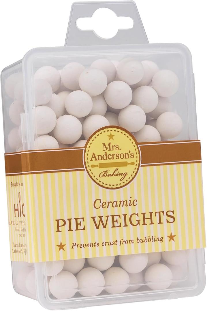 Mrs. Anderson's Baking Ceramic Pie Crust Weights, 135 Count, Natural Stoneware, For Blind Baking Pie Crusts And Tart Shells With Even Baking Results