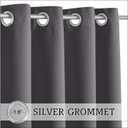 RYB HOME Outdoor Curtains Windproof - Waterproof Blackout Curtain with Weight Bag, Privacy Insulated Drapes for Patio Screen Porch Pergola Terrace Gazebo Area, W 52" x L 90", 2 Pcs, Grey