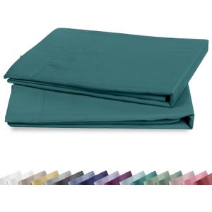Soft Natural 100% Cotton Sateen Standard Size Pillow Cases, 2-Pack, Teal, Standard / Queen