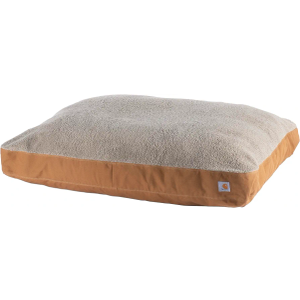 Carhartt Durable Canvas Pet Bed, Firm Duck Dog Bed, Carhartt Brown (Sherpa Top), Large