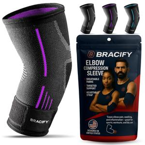 Elbow Brace for Tendonitis and Tennis Elbow for Women & Men, Arm Compression Sleeve for Arthritis, Workouts, Weightlifting, Reduce Joint Pain During Fitness Activity (Large)