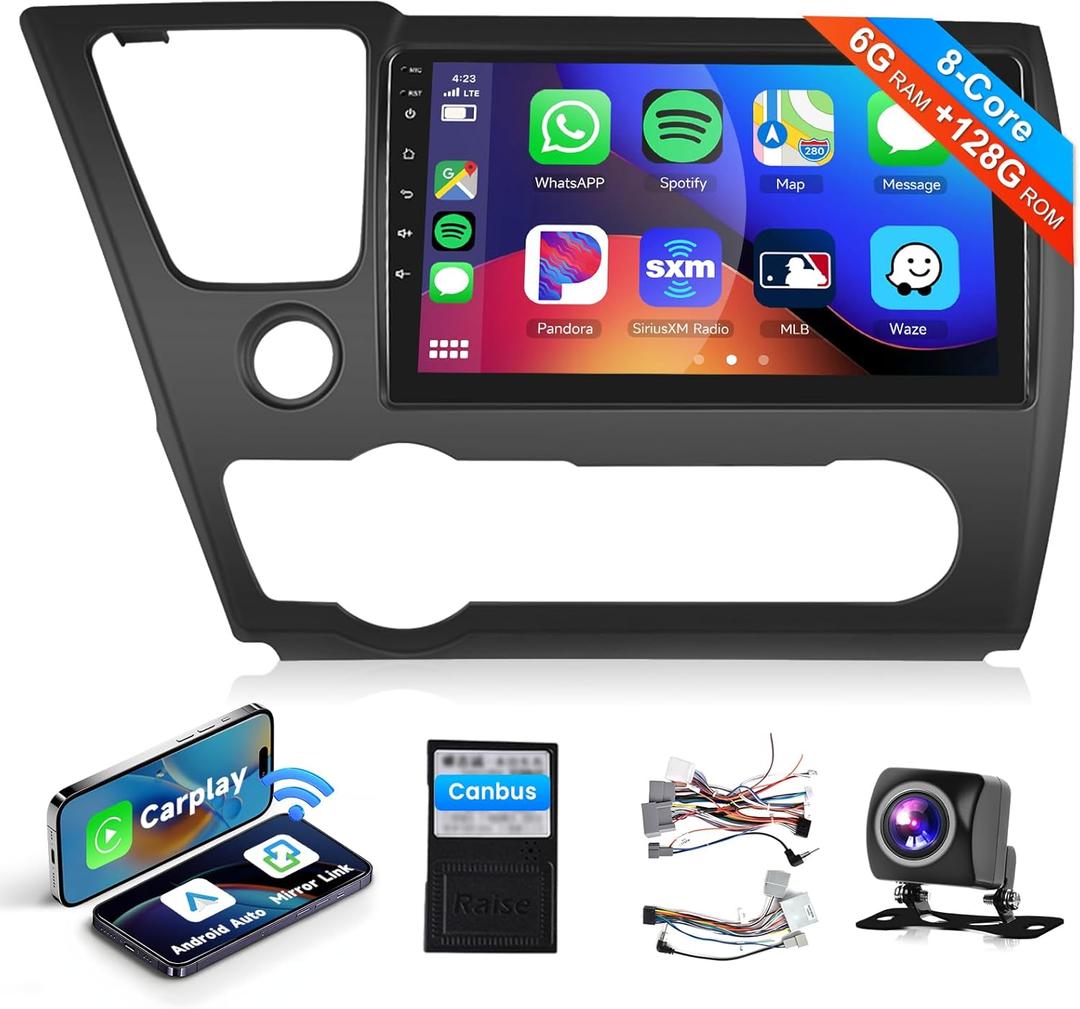 8 Core 6G+128G Car Stereo Radio for Honda Civic 2013-2017 with Wireless CarPlay/Android Auto/DSP/46EQ/9 1280 * 720P IPS Touchscreen/BT 5.0/GPS/WiFi/MirrorLink/AHD Backup Camera 8 Core 6G+128G Car Stereo Radio for Honda Civic 2013-2017 with Wireless CarPlay/Android Auto/DSP/46EQ/9 1280 * 720P IPS Touchscreen/BT 5.0/GPS/WiFi/MirrorLink/AHD Backup Camera