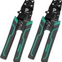 2 Pack Wire Crimper, Wire Crimping Tool,Stripper and Cutter for insulated/Bare/Heat Shrink connectors(22-10 AWG) Multifunctional Stripping Crimping Tool(2)