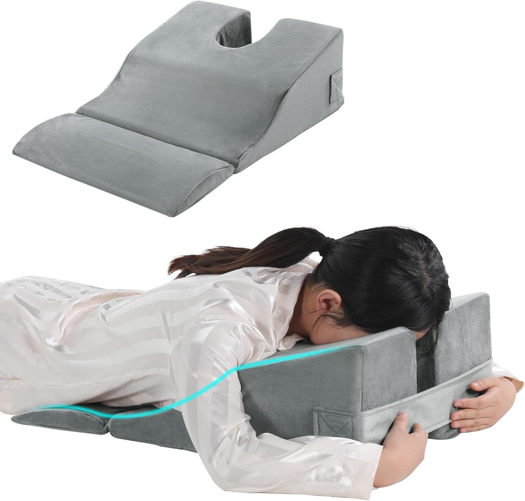 MABOZOO Face Down Prone Pillow, Massage Pillow for After Eye Surgery, Facedown Cushion for Massage, Prone Sleeping, Bed, Retina Surgery, Vitrectomy, L (17*17.7*7.8inch)