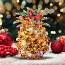 Pineapple Ornament for Christmas Tree Indoor Hanging Xmas Decorations Clearance Keepasake (Green Yellow)