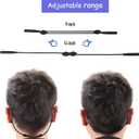 lvvfit 3pcs Adjustable Eyeglass Strap - No Tail Sunglass Strap - Eyewear String Holder -for Men's Women's Kids' Glasses Straps Sunglasses Straps (3pcs Black)