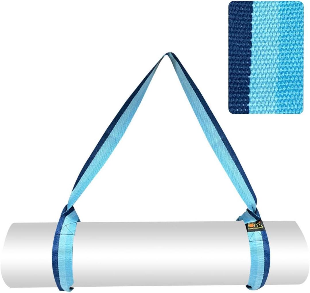 Yoga Mat Carrier Strap | Adjustable Mat Holder Sling for Carrying Mats | Thick & Comfy Texture | Yoga Mat Strap (Blue)