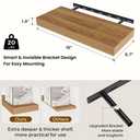 Dreamland 20Inch Walnut Floating Shelves 6.7" Deep Wall Mounted Set of 2