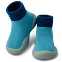 Dookeh Baby Shoes Boys Girls First Walking Shoes Non Slip Soft Sole Sneakers Toddler Infant Babygirl Sock Shoes (5-Turquoise, 18 Months) (Blue)