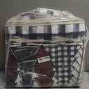 Artoid Mode Watercolor Buffalo Plaid Xmas Tree Merry Christmas Area Rug, Winter Home Decor Low-Profile Washable Area Rugs for Entryway Bedroom Living Room Laundry Room Indoor 5x7 Feet (Black/White)